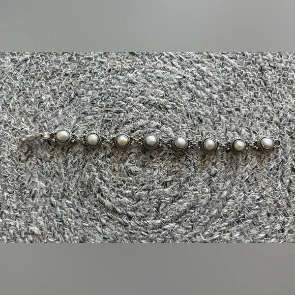 Freshwater Pearl Sterling Silver Link Bracelet - Picture 2 of 8